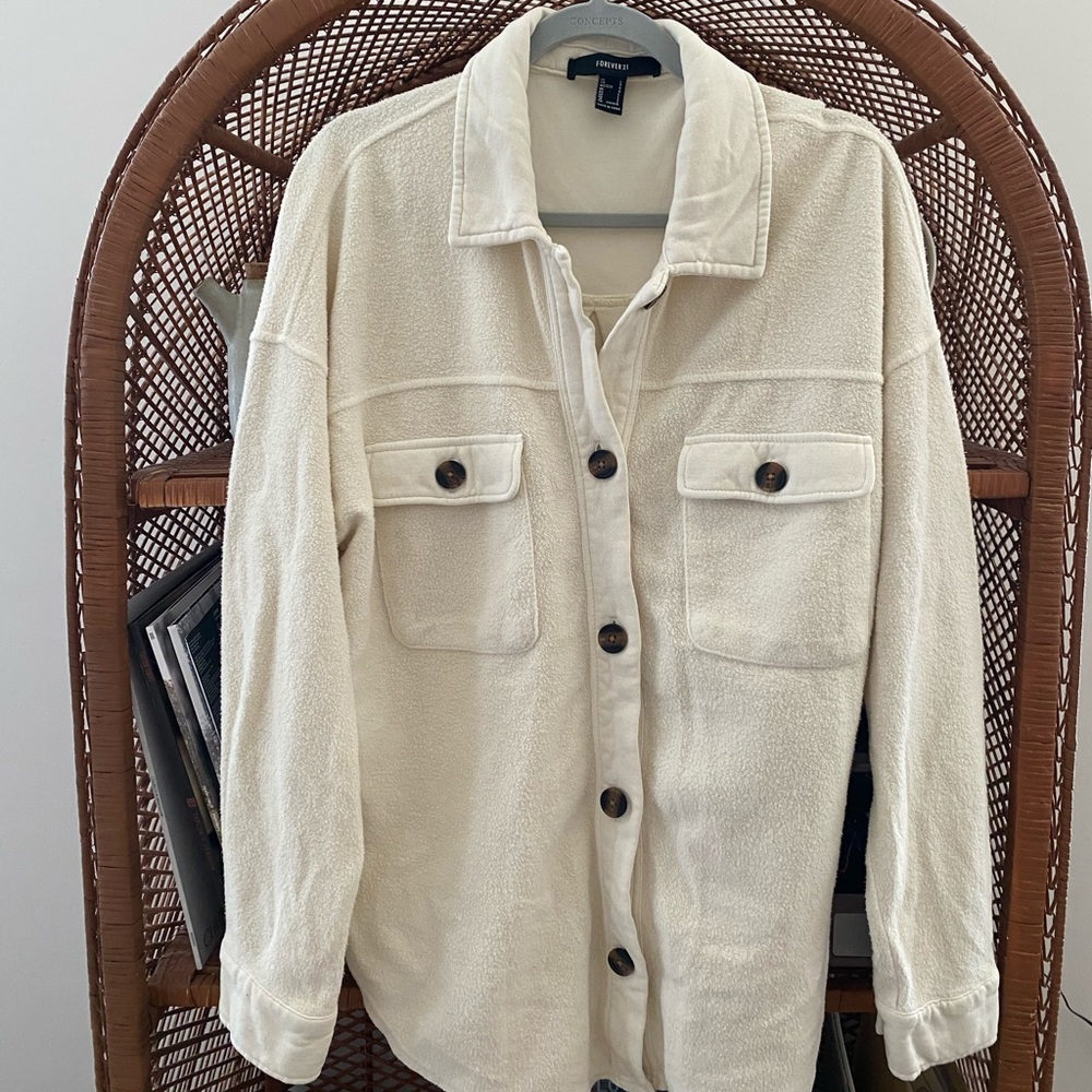 Forever 21 cream shacket